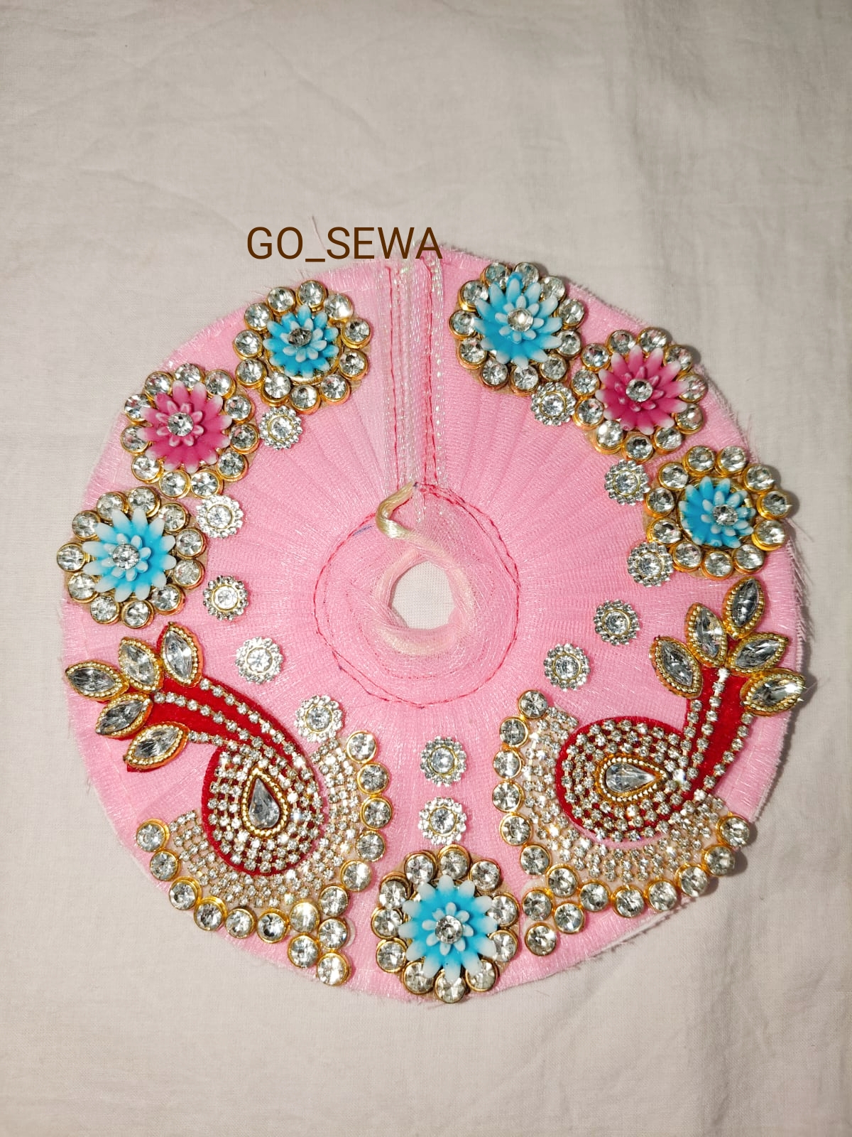 Pink Blossom Divine Poshak for ladu gopal,radha rani , thakur ji– Size 3 - Image 2